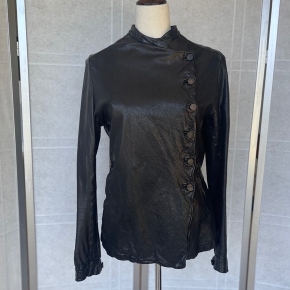 Giorgio Brato Black Leather Jacket sz 46